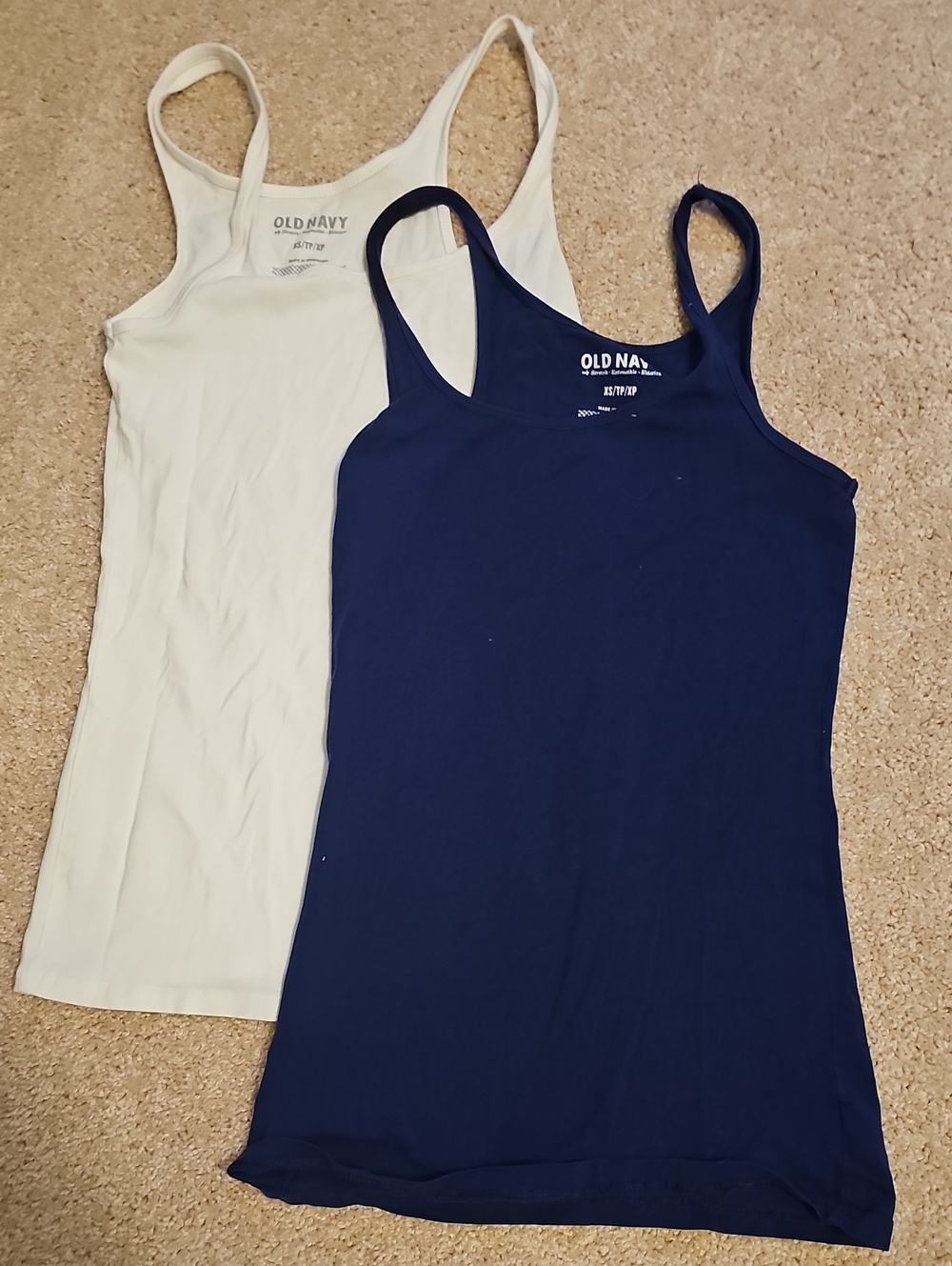 Old Navy Navy and White Racerback Tank Tops - Pack of 2